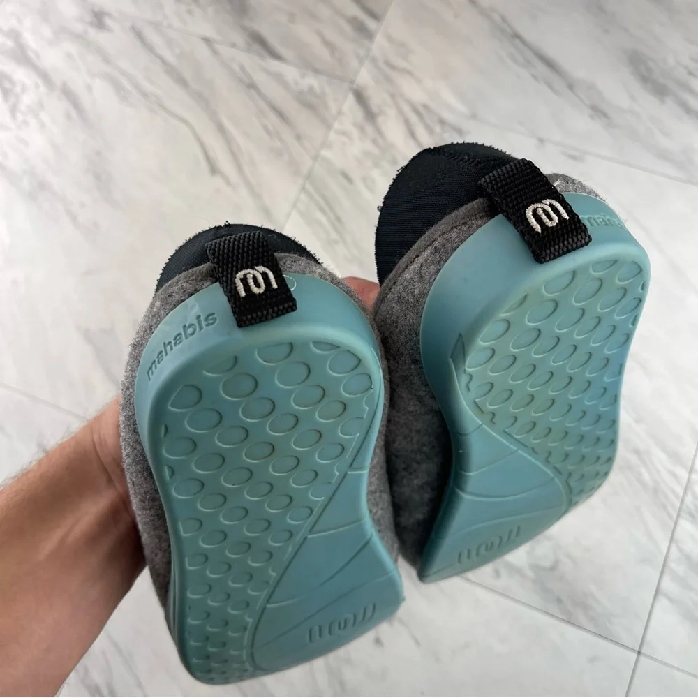 -Mahabis Gray Classic Slip-On Removable Rubber Bottom Slippers 37 EU | 6.5-7 US_10